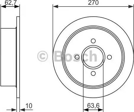 BOSCH 0 986 479 897 - Спирачен диск vvparts.bg