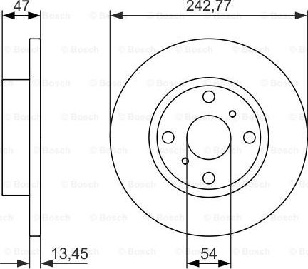 BOSCH 0 986 479 843 - Спирачен диск vvparts.bg