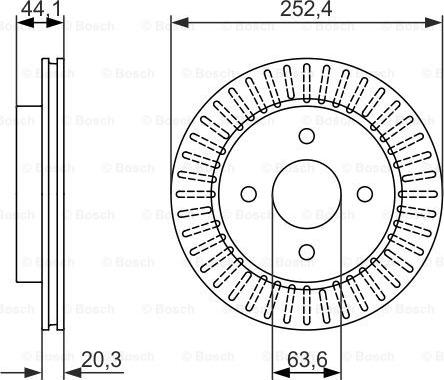 BOSCH 0 986 479 887 - Спирачен диск vvparts.bg