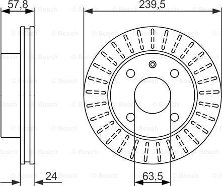 BOSCH 0 986 479 836 - Спирачен диск vvparts.bg