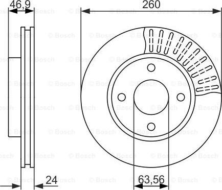 BOSCH 0 986 479 837 - Спирачен диск vvparts.bg