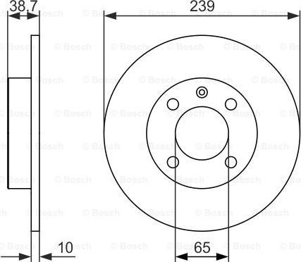 BOSCH 0 986 479 824 - Спирачен диск vvparts.bg