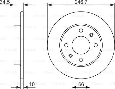 BOSCH 0 986 479 827 - Спирачен диск vvparts.bg