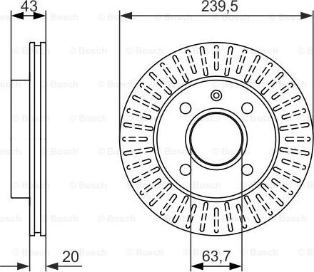 BOSCH 0 986 479 874 - Спирачен диск vvparts.bg