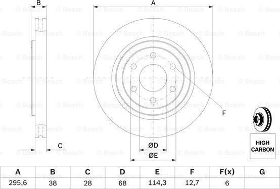 BOSCH 0 986 479 356 - Спирачен диск vvparts.bg