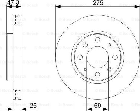 BOSCH 0 986 479 369 - Спирачен диск vvparts.bg