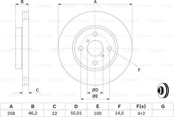 BOSCH 0 986 479 C06 - Спирачен диск vvparts.bg