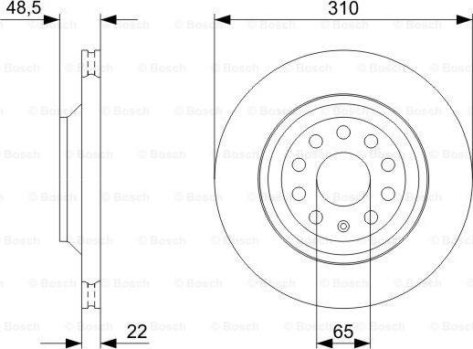 BOSCH 0 986 479 303 - Спирачен диск vvparts.bg