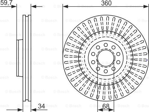 BOSCH 0 986 479 302 - Спирачен диск vvparts.bg