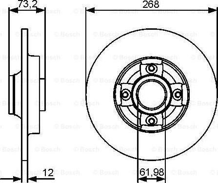 BOSCH 0 986 479 383 - Спирачен диск vvparts.bg