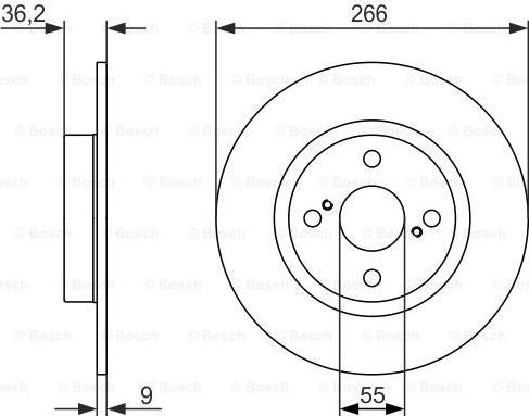 BOSCH 0 986 479 335 - Спирачен диск vvparts.bg