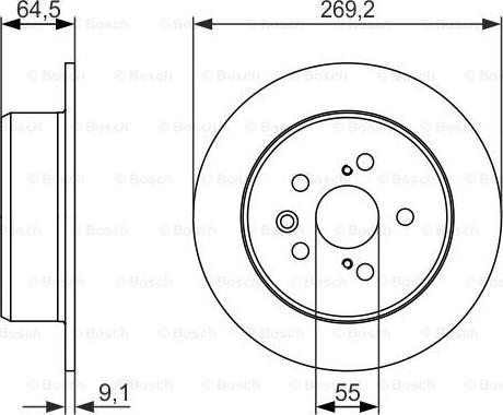 BOSCH 0 986 479 336 - Спирачен диск vvparts.bg