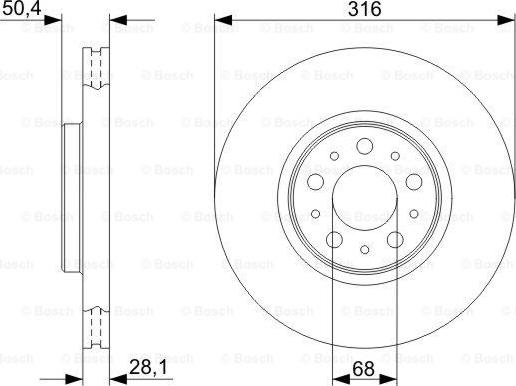 BOSCH 0 986 479 322 - Спирачен диск vvparts.bg