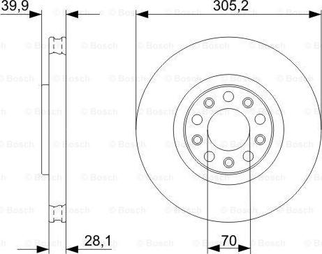 BOSCH 0 986 479 291 - Спирачен диск vvparts.bg