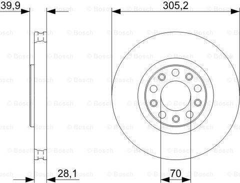 BOSCH 0 986 479 293 - Спирачен диск vvparts.bg