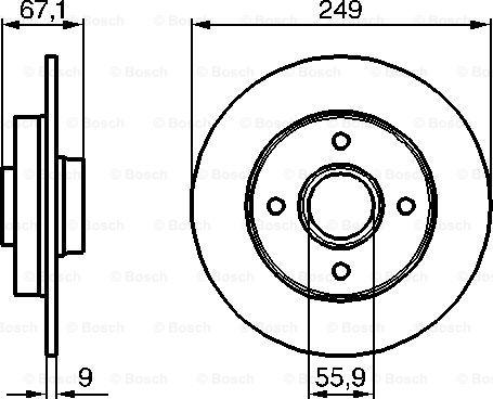 BOSCH 0 986 479 219 - Спирачен диск vvparts.bg