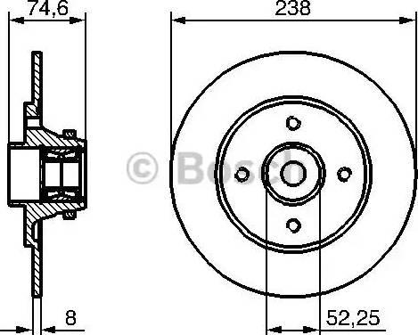 BOSCH 0 986 479 281 - Спирачен диск vvparts.bg