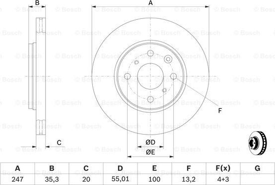 BOSCH 0 986 479 239 - Спирачен диск vvparts.bg