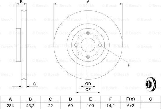 BOSCH 0 986 479 224 - Спирачен диск vvparts.bg