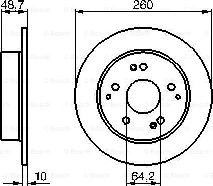 BOSCH 0 986 479 225 - Спирачен диск vvparts.bg