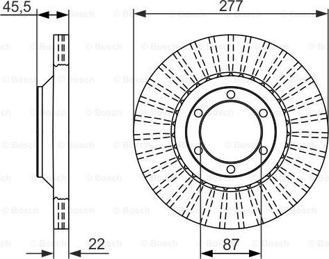 BOSCH 0 986 479 702 - Спирачен диск vvparts.bg