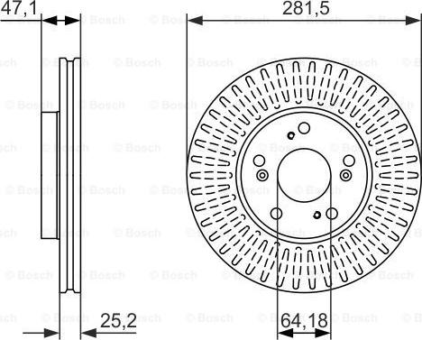 BOSCH 0 986 479 781 - Спирачен диск vvparts.bg