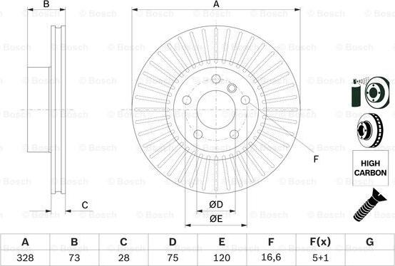 BOSCH 0 986 479 771 - Спирачен диск vvparts.bg