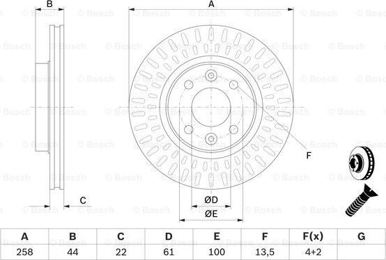 BOSCH 0 986 479 A86 - Спирачен диск vvparts.bg