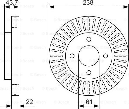 BOSCH 0 986 479 A87 - Спирачен диск vvparts.bg