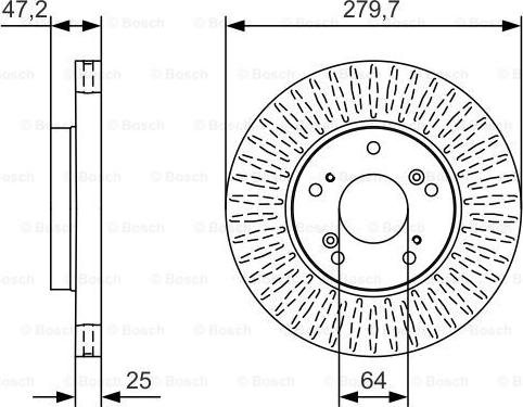 BOSCH 0 986 479 B01 - Спирачен диск vvparts.bg