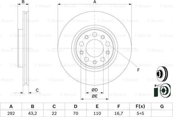 BOSCH 0 986 479 D99 - Спирачен диск vvparts.bg