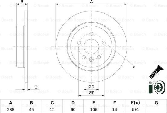 BOSCH 0 986 479 D90 - Спирачен диск vvparts.bg