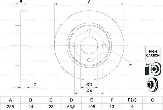 BOSCH 0 986 479 E80 - Спирачен диск vvparts.bg