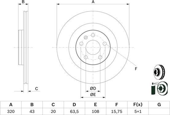 BOSCH 0 986 479 E87 - Спирачен диск vvparts.bg