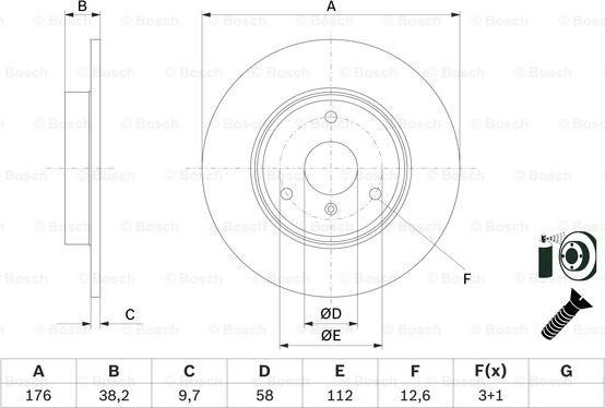 BOSCH 0 986 479 E74 - Спирачен диск vvparts.bg