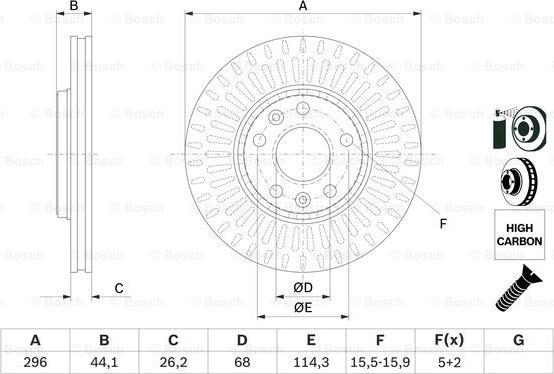 BOSCH 0 986 479 E77 - Спирачен диск vvparts.bg