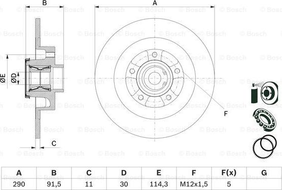 BOSCH 0 986 479 F42 - Спирачен диск vvparts.bg