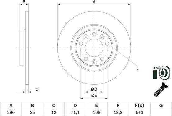 BOSCH 0 986 479 F52 - Спирачен диск vvparts.bg