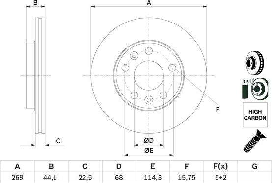 BOSCH 0 986 479 F65 - Спирачен диск vvparts.bg