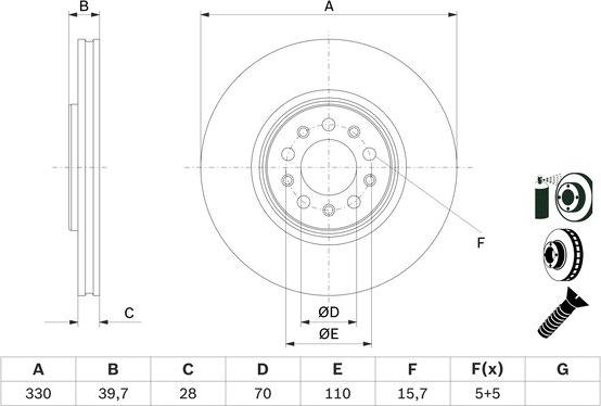 BOSCH 0 986 479 F66 - Спирачен диск vvparts.bg