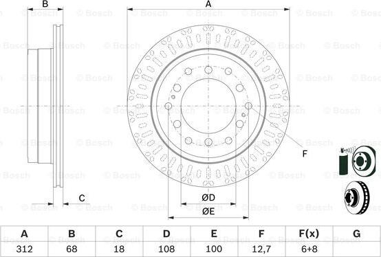 BOSCH 0 986 479 F07 - Спирачен диск vvparts.bg