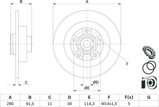 BOSCH 0 986 479 F24 - Спирачен диск vvparts.bg