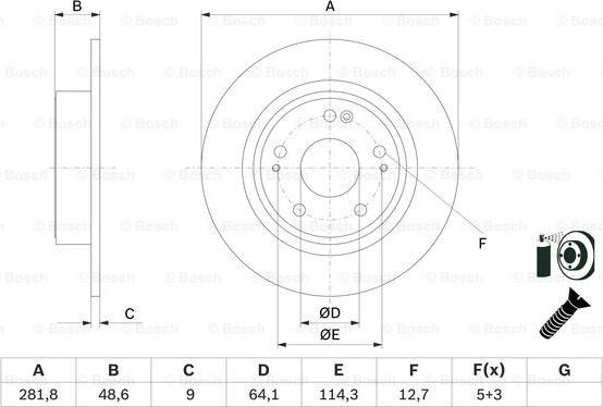 BOSCH 0 986 479 F76 - Спирачен диск vvparts.bg