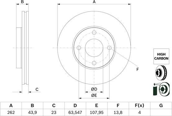 BOSCH 0 986 479 F70 - Спирачен диск vvparts.bg