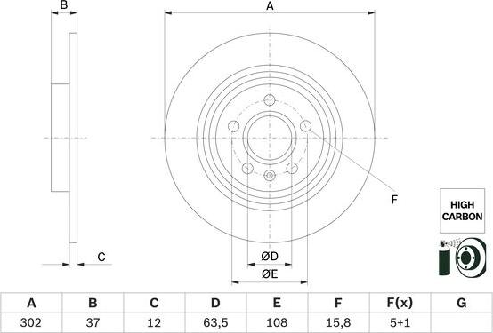 BOSCH 0 986 479 G98 - Спирачен диск vvparts.bg