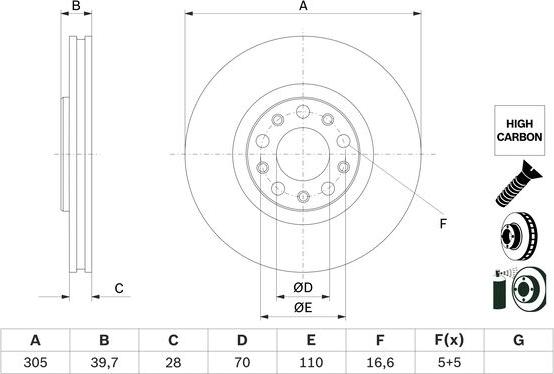 BOSCH 0 986 479 G89 - Спирачен диск vvparts.bg