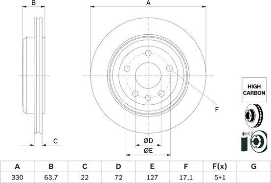 BOSCH 0 986 479 G87 - Спирачен диск vvparts.bg