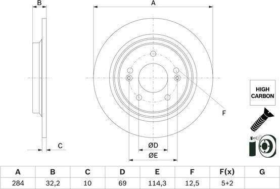 BOSCH 0 986 479 G77 - Спирачен диск vvparts.bg