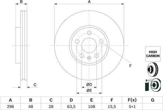 BOSCH 0 986 479 H03 - Спирачен диск vvparts.bg