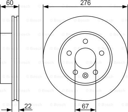 BOSCH 0 986 479 R95 - Спирачен диск vvparts.bg